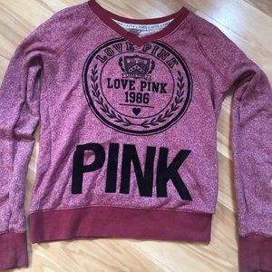 Pink Pullover Sweatshirt Maroon SM